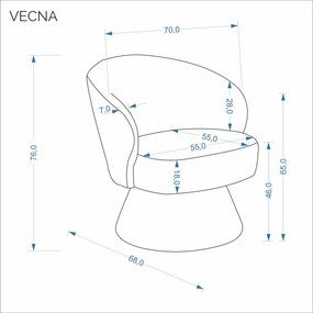 Vecna 360 fokban forgatható fotel szürke