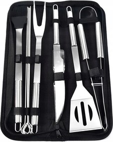 Acél Grill Szett Grill Acél Kiegészítők Evőeszközök Tok