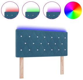 LED Fejtámla Kristálygombos Tűzött Sötétkék 100 cm Bársony