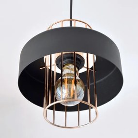 LED Csillár zsinóron VOLTA 2xE27/15W/230V fekete/arany