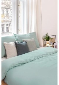Zöld kétszemélyes mikroszatén ágyneműhuzat 200x200 cm Basic – Bonami Essentials