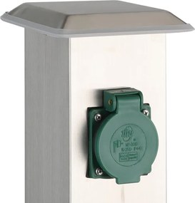 EGLO 90748 - Kültéri csatlakozós oszlop PARK 4 zöld SCHUKO IP44