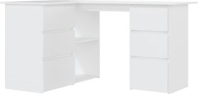 vidaXL fehér szerelt fa sarok íróasztal 145 x 100 x 76 cm