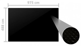 fekete polietilén medencetakaró 975 x 488 cm