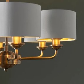 Endon 98936 - Csillár láncon HIGHCLERE 6xE14/28W/230V fehér/réz