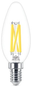 Philips B35 E14 filament LED gyertya fényforrás, dimmelhető, 3.4W=40W, 2200-2700K, 470 lm, 220-240V, 929003012201