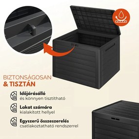 WOODEBOX tárolódoboz, 190L, 78x44x55 cm, antracit Prosperplast