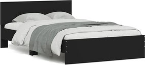 vidaXL fekete ágykeret fejtámlával 120 x 190 cm