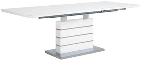 Étkezőasztal Fehér Rozsdamentes Acél 180/220 x 90 cm Bővíthető HAMLER Beliani