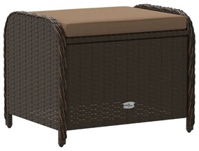 barna polyrattan kerti szék párnával 58 x 46 x 46 cm