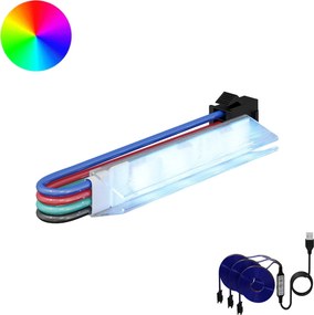 vidaXL LED szalag 2 pcs Fekete és Többszínű 1745 mm Réz és műanyag