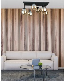 Felületre szerelhető csillár  DEA 6xE14/60W/230V fekete/füstös bézs