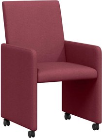 vidaXL Kerekes Étkező Székek 2 pcs bordó 57 x 66 x 94 cm szövet