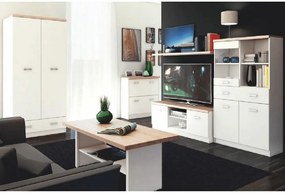 RTV asztal 2d, DTD laminált, fehér/tölgy sonoma, TOPTY TYP 15