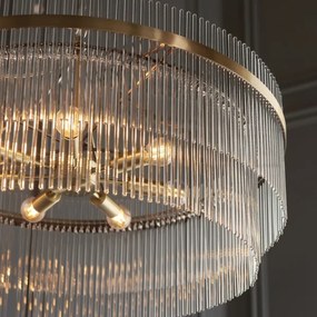 Endon 112574 - Láncos csillár MARIETTA GRAND 7xE14/7W/230V sárgaréz/átlátszó