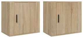 2 db sonoma tölgy falra szerelhető éjjeliszekrény 50x30x47 cm