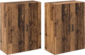 vidaXL Fali szekrény 2 pcs Öreg fa 69,5 x 34 x 90 cm Faanyag