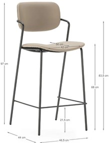 Bézs bárszék szett 2 db-os (ülésmagasság 68 cm) Maika – Marckeric