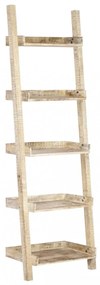 Fehér tömör mangófa létrapolc 75 x 37 x 205 cm