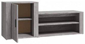 szürke sonoma színű szerelt fa cipősszekrény 130 x 35 x 54 cm