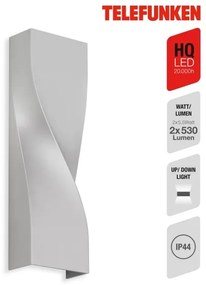 Telefunken 312704TF-LED Kültéri fali lámpa 2xLED/5,5W/230V IP44 ezüst