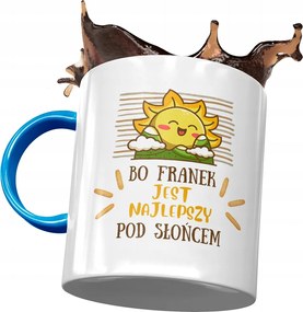 Kék bögre Ferenc Frank Kollégának, fényképes nyomattal