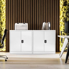 Alacsony fém irattartó szekrény BEATA, 900 x 930 x 400 mm, fehér