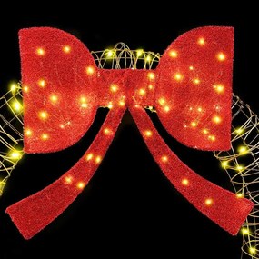 Koszorú 150 LED-del Meleg fehér 120 cm Rattan