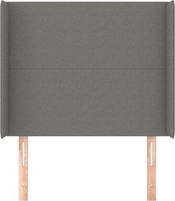 sötétszürke szövet fejtámla szárnyakkal 83x16x118/128 cm