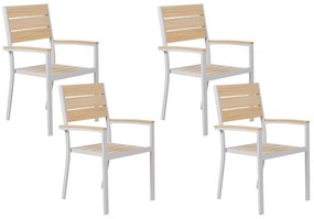 Bézs kerti szék négydarabos szettben PRATO Beliani