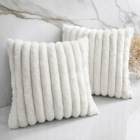 Puha díszpárnahuzat 40x40cm fehér plüss Kétoldalas