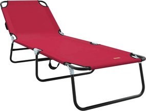 vidaXL Összecsukható nyugágy Piros 188 x 57 x 86,5 cm Poliészter