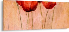 Kép - piros tulipán (120x50 cm)