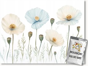 Fotótapéta Flizelina Akvarell Természet Kert Virágok Pipacsok Boho 300x210 ragasztó