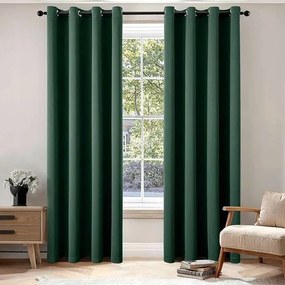 Kész sötétítő függöny kerekekkel 140x175cm sötétzöld 2 db-os szett
