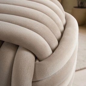 Fonott puff krém színben, bársony kárpittal, MAGMA