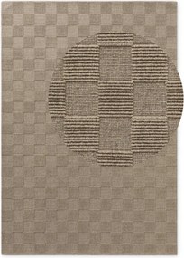 Gyapjú szőnyeg nappaliba 160x230cm, barna modern 3D minta