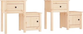 vidaXL 2 darab tömör fenyőfa éjjeliszekrény 79,5 x 38 x 65,5 cm