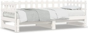 vidaXL fehér tömör fenyőfa kihúzható kanapéágy 2 x (90 x 200) cm