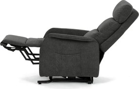 Relaxační křeslo, elektrické kabelové ovládání, šedá, látka, TV-L8960 GREY2