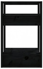 fekete tömör fenyőfa könyvszekrény/térelválasztó 41x35x57 cm