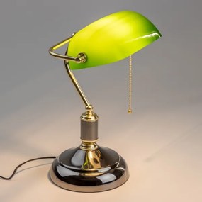 Brilagi - Asztali lámpa BANK OFFICE 1xE27/60W/230V fekete/arany/zöld
