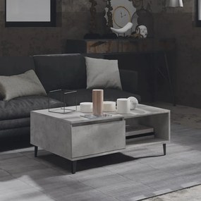Betonszürke szerelt fa dohányzóasztal 90 x 60 x 35 cm
