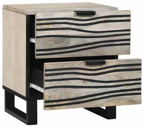 Éjjeliszekrény fiókkal 2 pcs Fehér és fekete 40 x 33 x 46 cm
