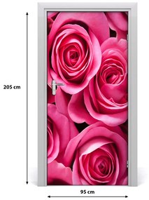 Ajtóposzter rózsaszín rózsa 95x205 cm