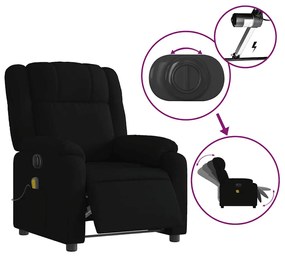 vidaXL fekete szövet elektromos dönthető masszázsfotel