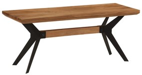 tömör akácfa és acél étkezőpad 110x40x46 cm