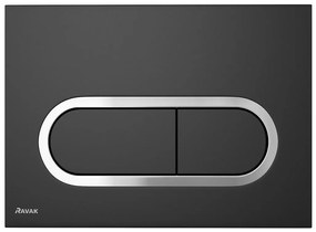 Ravak X01797 - Öblítőgomb 24,7x16,5 cm króm fekete