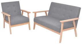 vidaXL 2 részes szürke szövet kanapészett