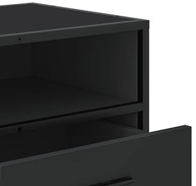 fekete szerelt fa és fém TV-szekrény 100x34,5x40 cm